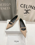 CELINE 25C Ballet Flats Nude Patent Leather 236745