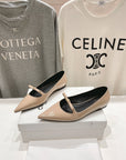 CELINE 25C Ballet Flats Nude Patent Leather 236745