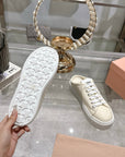 Miu 25C Sneaker Mules Ivory Demin Fabric 235317