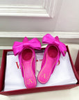 VLogo Bow Mules Women Silk Hot Pink