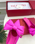 VLogo Bow Mules Women Silk Hot Pink
