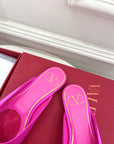 VLogo Bow Mules Women Silk Hot Pink