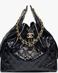 CC 25C Hobo Bags 40cm Black Calfskin