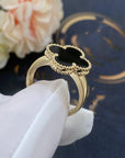 CLOVER ONYX RING