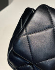 FLAP BAG 20CM GOLD HARDWARE BLACK CALFSKIN