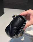 FLAP BAG 20CM GOLD HARDWARE BLACK CALFSKIN