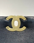 FLAP BAG 20CM GOLD HARDWARE BLACK CALFSKIN