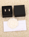 DOUBLE C STAR MOP DIAMONDS GOLD EARRINGS