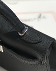HM KELLY MINI 20 BLACK EPSOM SILVER HARDWARE
