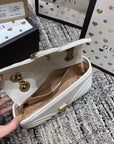 GG Marmont 22cm White Calfskin Gold Hardware