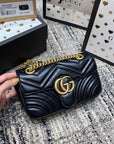 GG Marmont 22cm Black Calfskin Gold Hardware