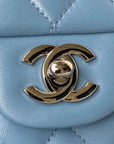 Medium Classic Flap Bag 23cm Blue Lambskin Silver Hardware