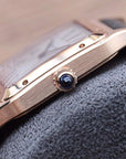 SANTOS DUMONT QUARTZ 33MM ROSE GOLD LEATHER