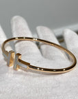T BRACELET 1.8MM MOP PINK GOLD