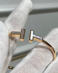 T BRACELET 1.8MM MOP PINK GOLD