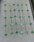 CLOVER 10 MOTIF MALACHITE NECKLACE
