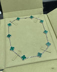 CLOVER 10 MOTIF MALACHITE NECKLACE