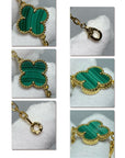 CLOVER 10 MOTIF MALACHITE NECKLACE