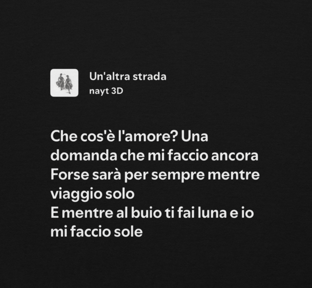 NAYT - UN'ALTRA STRADA - CHE COS'È L'AMORE