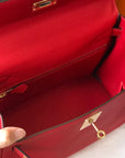 HM KELLY 32CM BAG IN RED TOGO GOLD HARDWARE