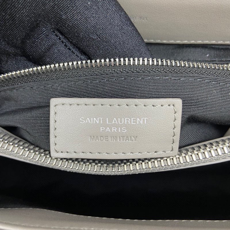 LOULOU MEDIUM 32 GREY QUILTED LEATHER SILVER HARDWARE