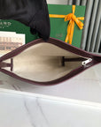 CONTI POUCH 24 IN WINE RED LAMBSKIN AND GOYARDINE CANVAS