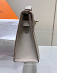 HM KELLY POCHETTE 22CM GREY SWIFT GOLD HARDWARE