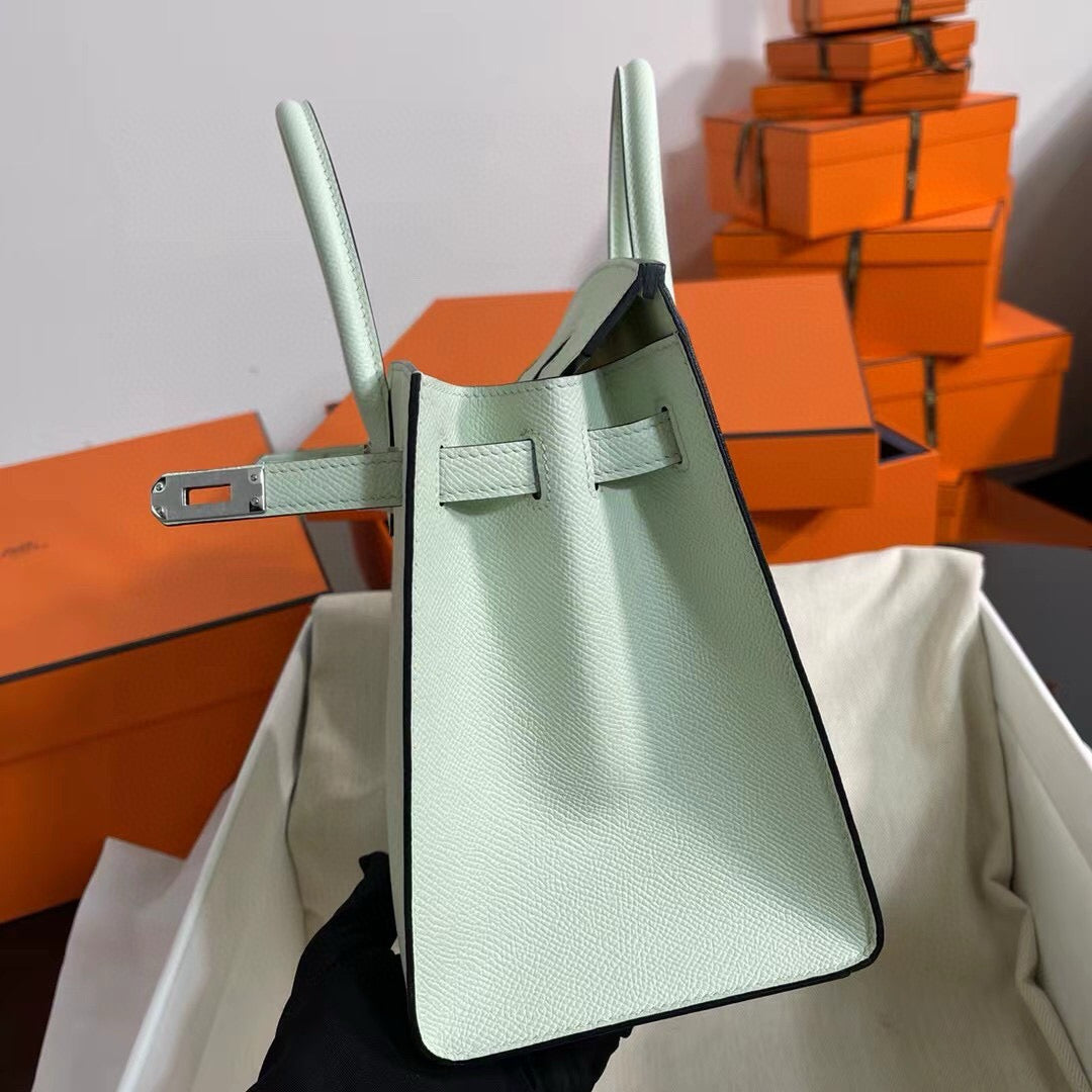 HM BIRKIN 25CM VERT FIZZ TOGO LEATHER SILVER HARDWARE