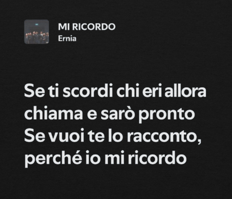 ERNIA - MI RICORDO - SE TI SCORDI CHI ERI
