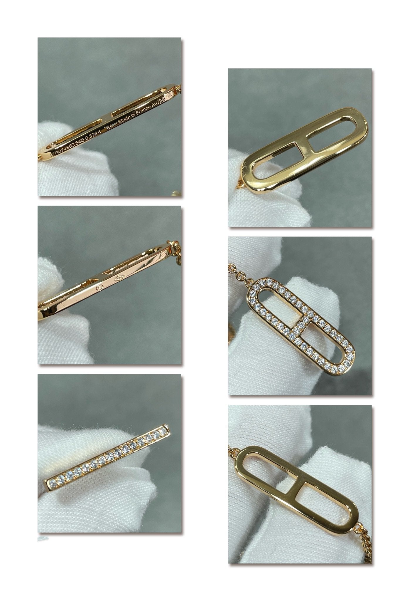 HM 18K ROSE GOLD DIAMOND PM EVER CHAINE D&#39;ANCRE BRACELET ST