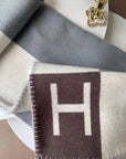 HM Avalon Throw Blanket Ecru Gris Wool Cashmere