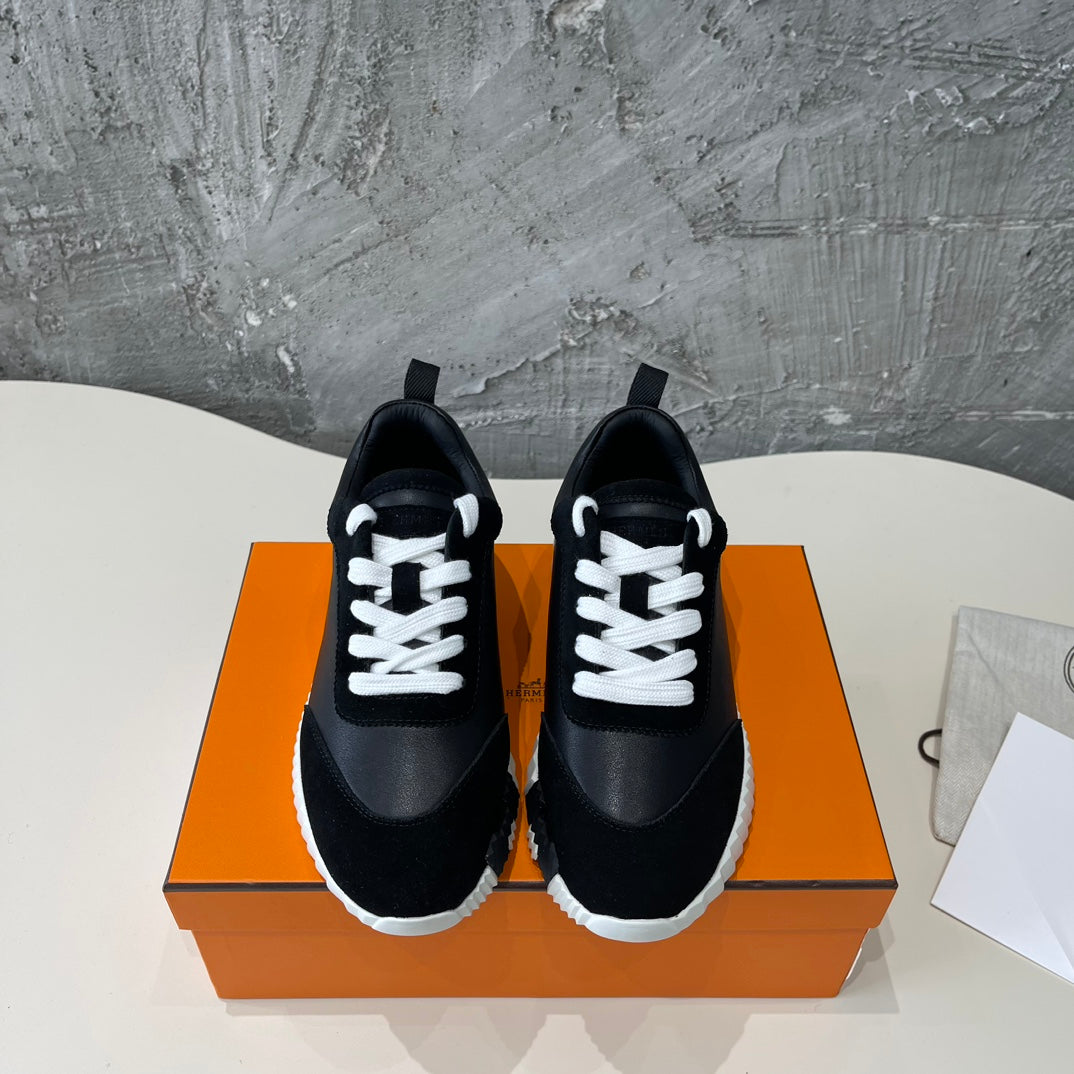 HM Bouncing 35 Sneakers Black Goatskin &amp; Suede Goatskin H Black Light Brown