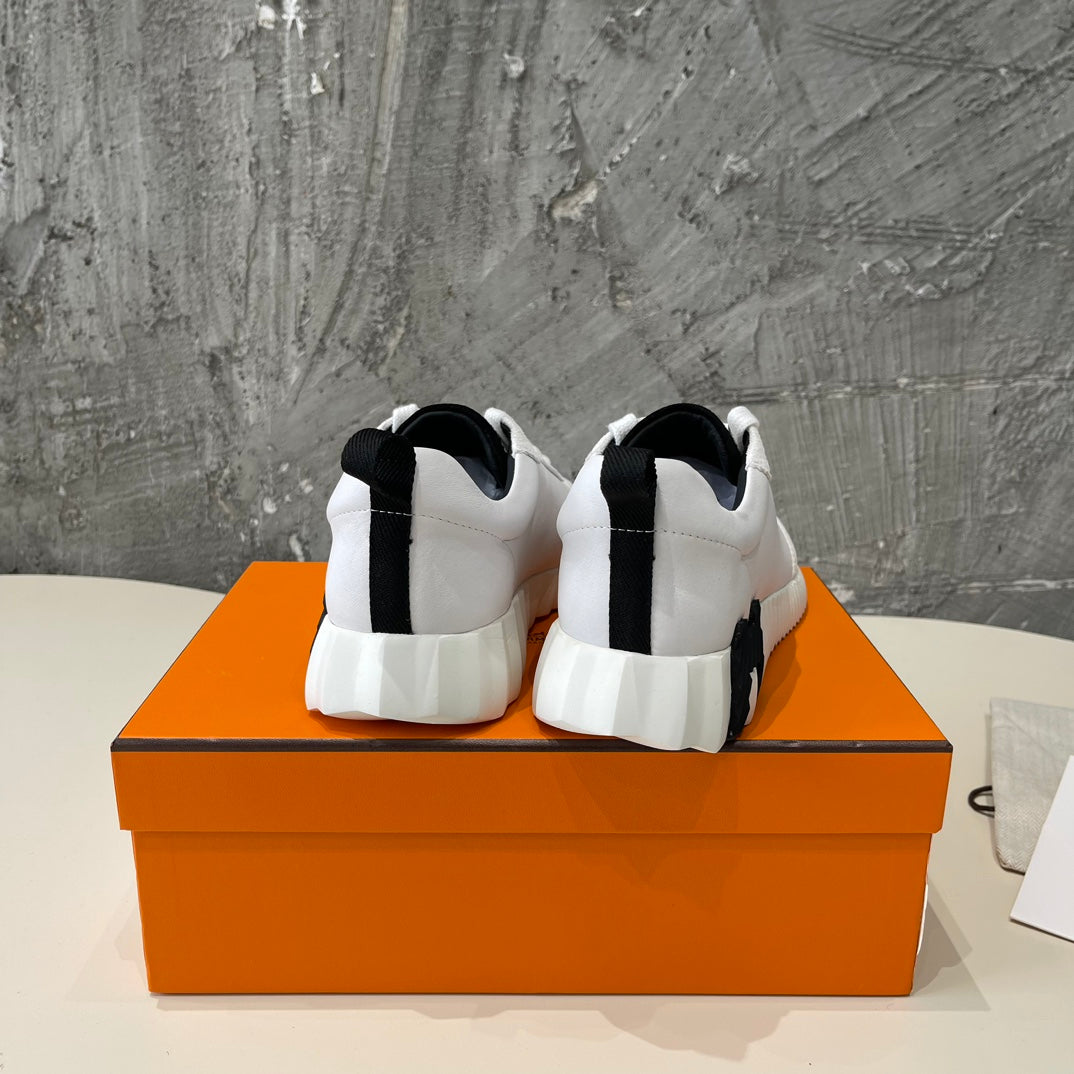 HM Bouncing 35 Sneakers White Goatskin &amp; Suede Goatskin H Black