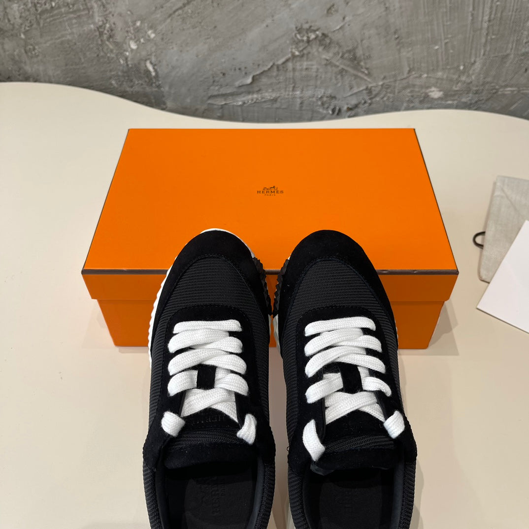 HM Bouncing 35 Sneakers Black Canvas &amp; Suede Goatskin H Black