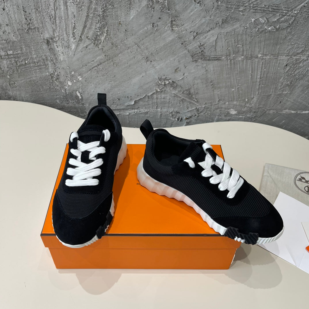 HM Bouncing 35 Sneakers Black Canvas &amp; Suede Goatskin H Black