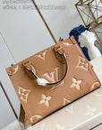 Onthego Pm 25 Brown Beige Monogram Empreinte Calfskin