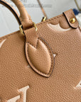 Onthego Pm 25 Brown Beige Monogram Empreinte Calfskin