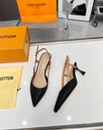 LV Blossom Slingback Pump 55mm Black Embroidered fabric 218285