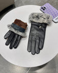 HM Glove In Black Lambskin With Rabbit Fur Lining 113709