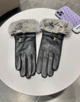 HM Glove In Black Lambskin With Rabbit Fur Lining 113709