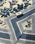 SCARF 180 CM IN WHITE MIX LIGHT BLUE CASHMERE AND SILK 408420
