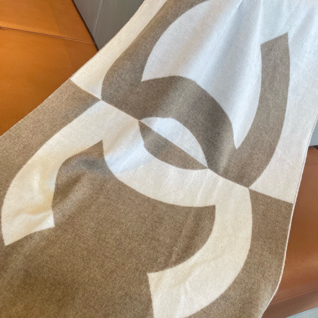 CC Scarf 200 CM In Brown Mix White Cashmere  422792