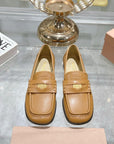 Miu 25C Loafers Caramel Cowhide 235303