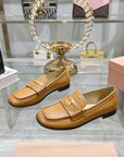 Miu 25C Loafers Caramel Cowhide 235303