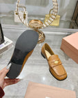 Miu 25C Loafers Caramel Cowhide 235303