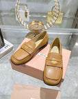 Miu 25C Loafers Caramel Cowhide 235303