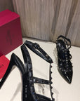 Valentino Rockstud Caged Pumps 100mm Black Patent Leather 239640