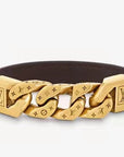 LV BROWN AND BLACK LEATHER BRACELET