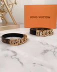 LV BROWN AND BLACK LEATHER BRACELET
