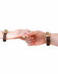LV BROWN AND BLACK LEATHER BRACELET